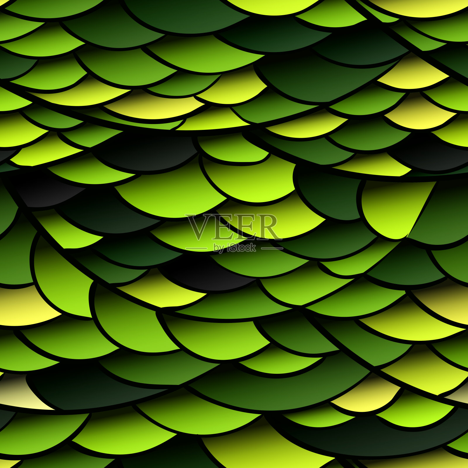 无缝模式的绿色蛇鳞片插画图片素材