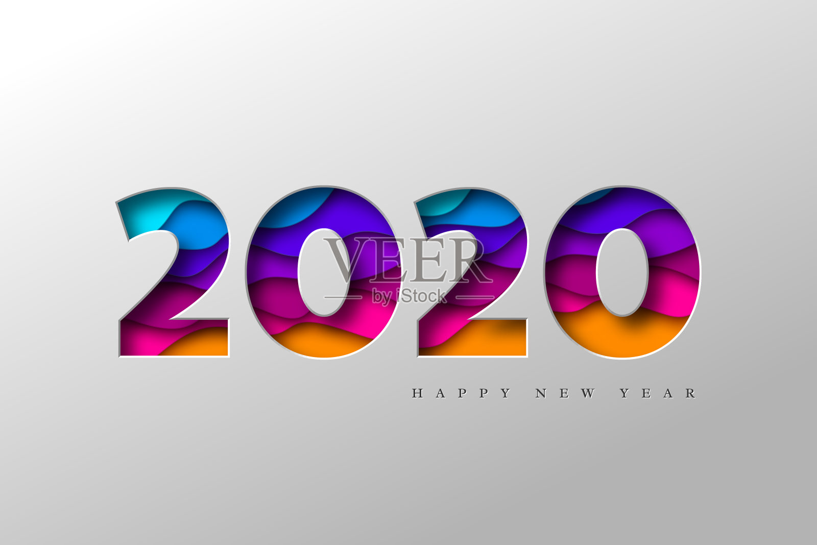 2020年新年横幅。设计模板素材