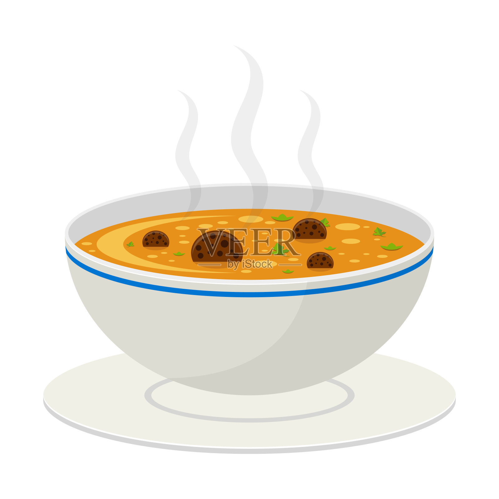 热蔬菜汤矢量设计插图孤立在白色的背景插画图片素材