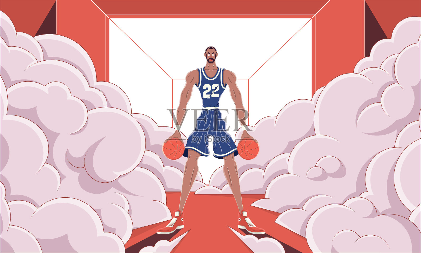 篮球冠军彩色画板插画图片素材