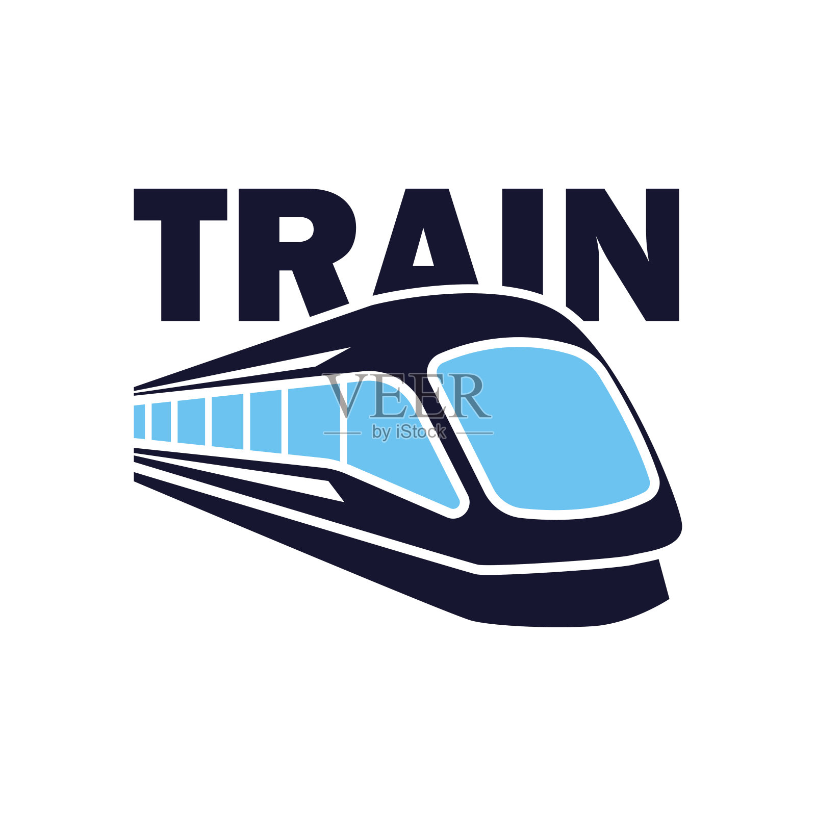 白色背景上孤立的火车铁路标志。矢量图设计元素图片