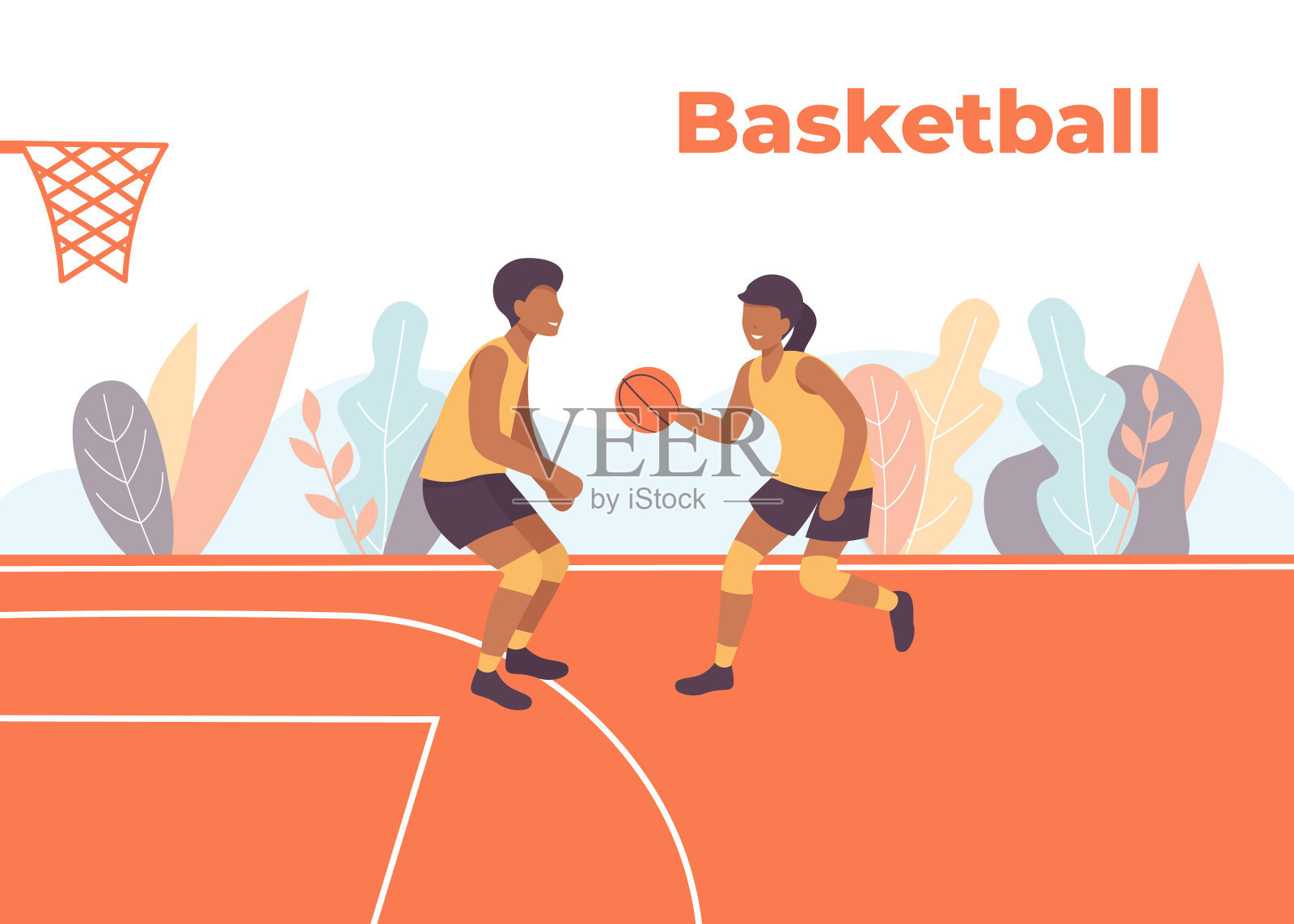 篮球比赛插画图片素材