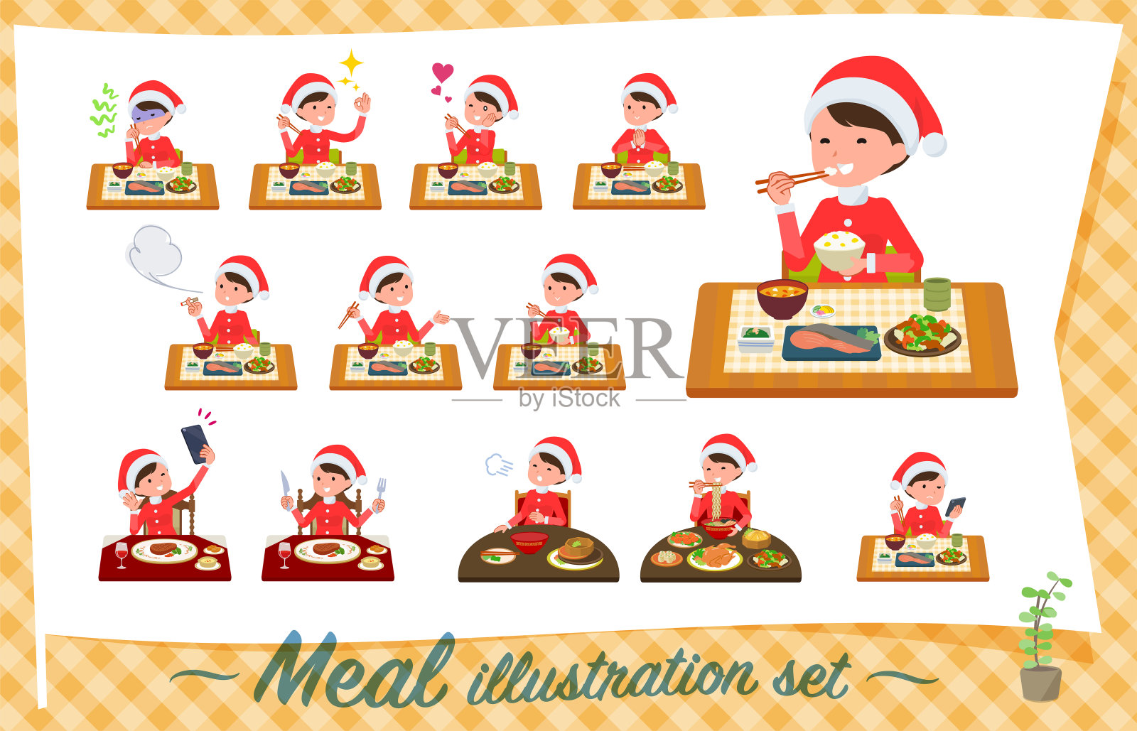扁平型圣诞老人服装mom_Meal插画图片素材