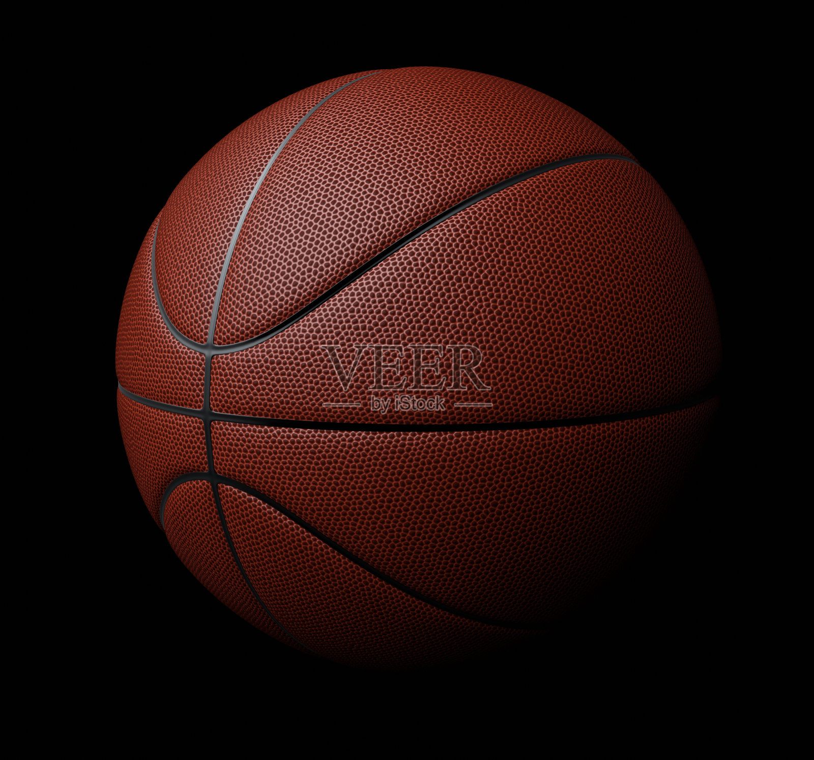 黑色背景下的篮球。3 d渲染图照片摄影图片