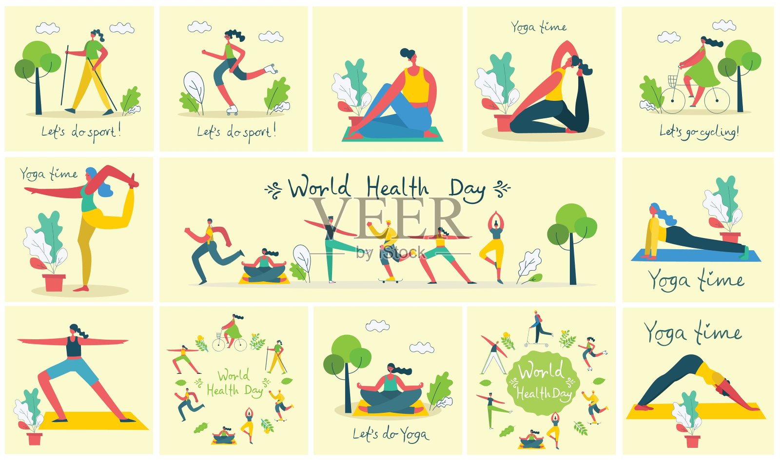 世界卫生日插画图片素材