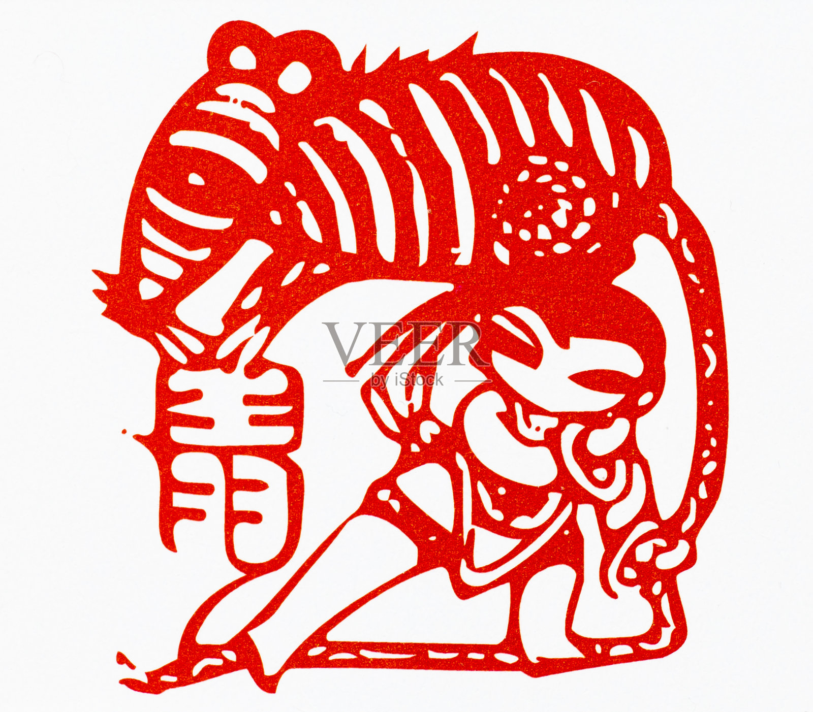 中国传统剪纸，生肖，农历新年插画图片素材
