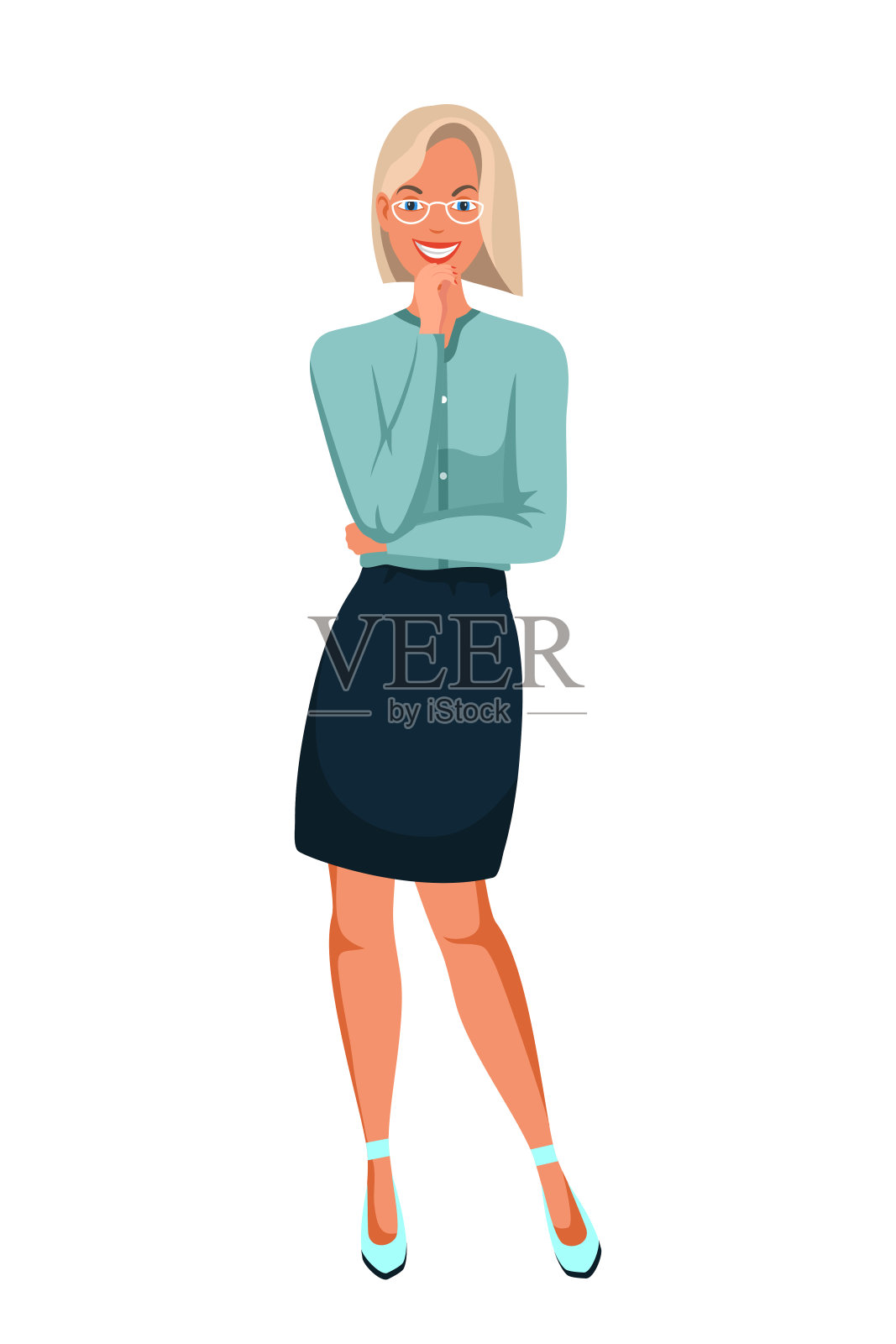 商业女性办公室职员卡通人物设计元素图片