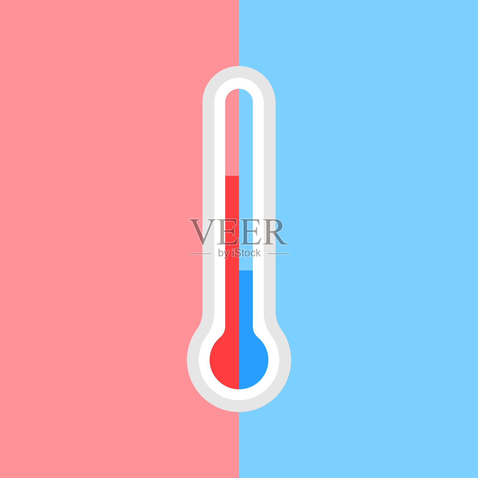 温度计，冷热平式，矢量式插画图片素材