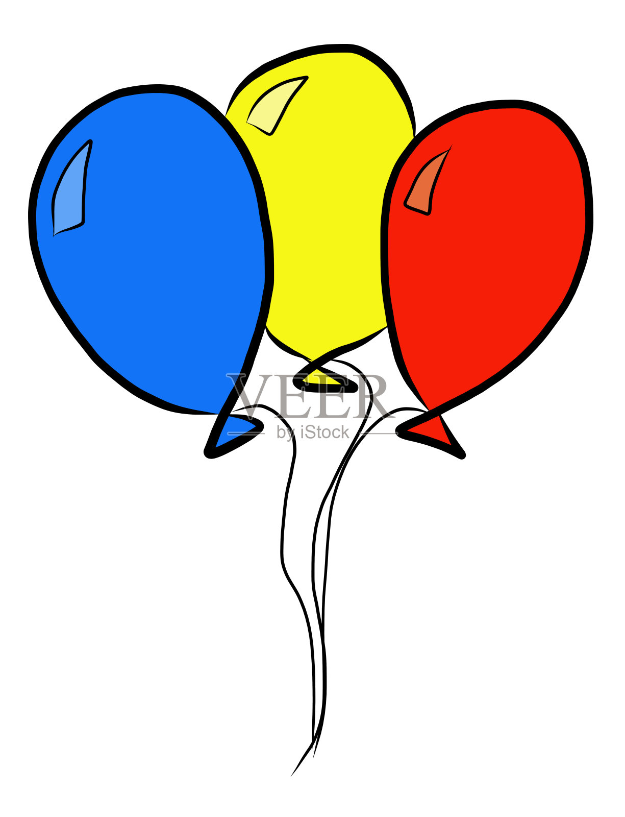 三个气球的插图设计元素图片