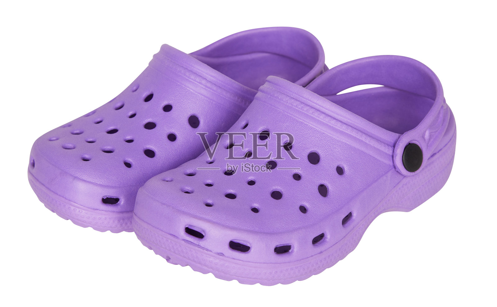 儿童紫色橡胶凉鞋(人字拖、拖鞋)隔离照片摄影图片