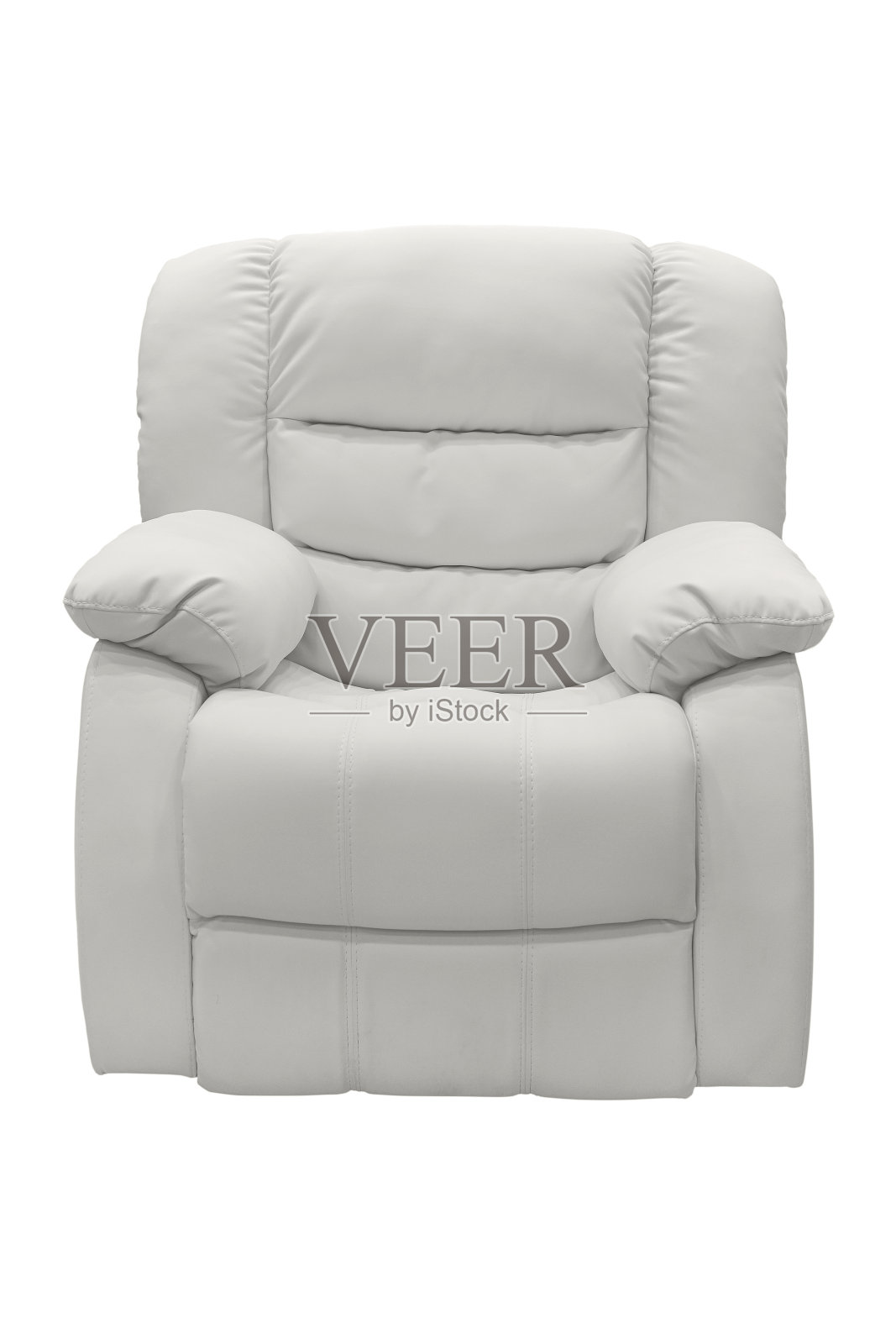 白色的现代软皮革扶手椅照片摄影图片