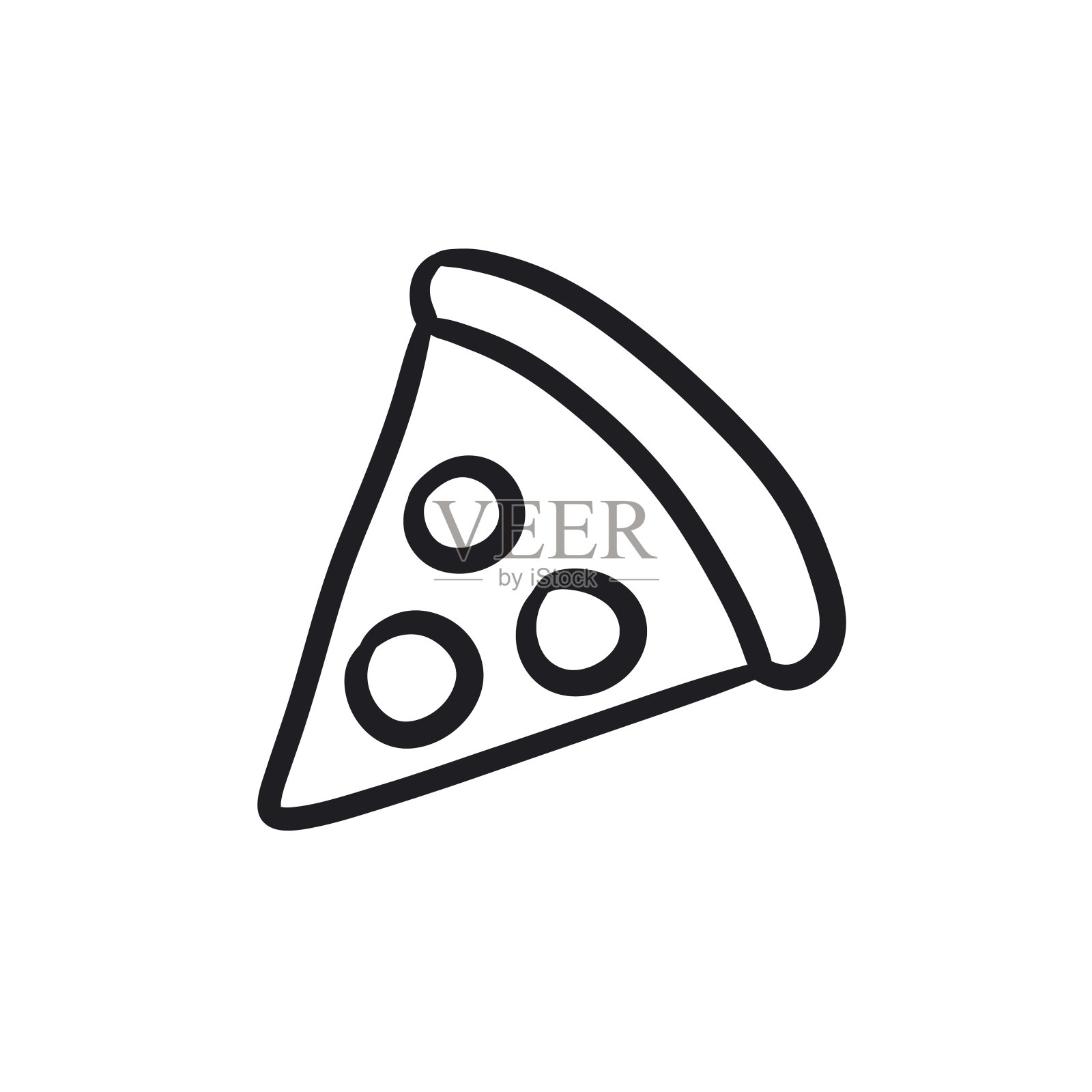 披萨切片素描图标设计元素图片