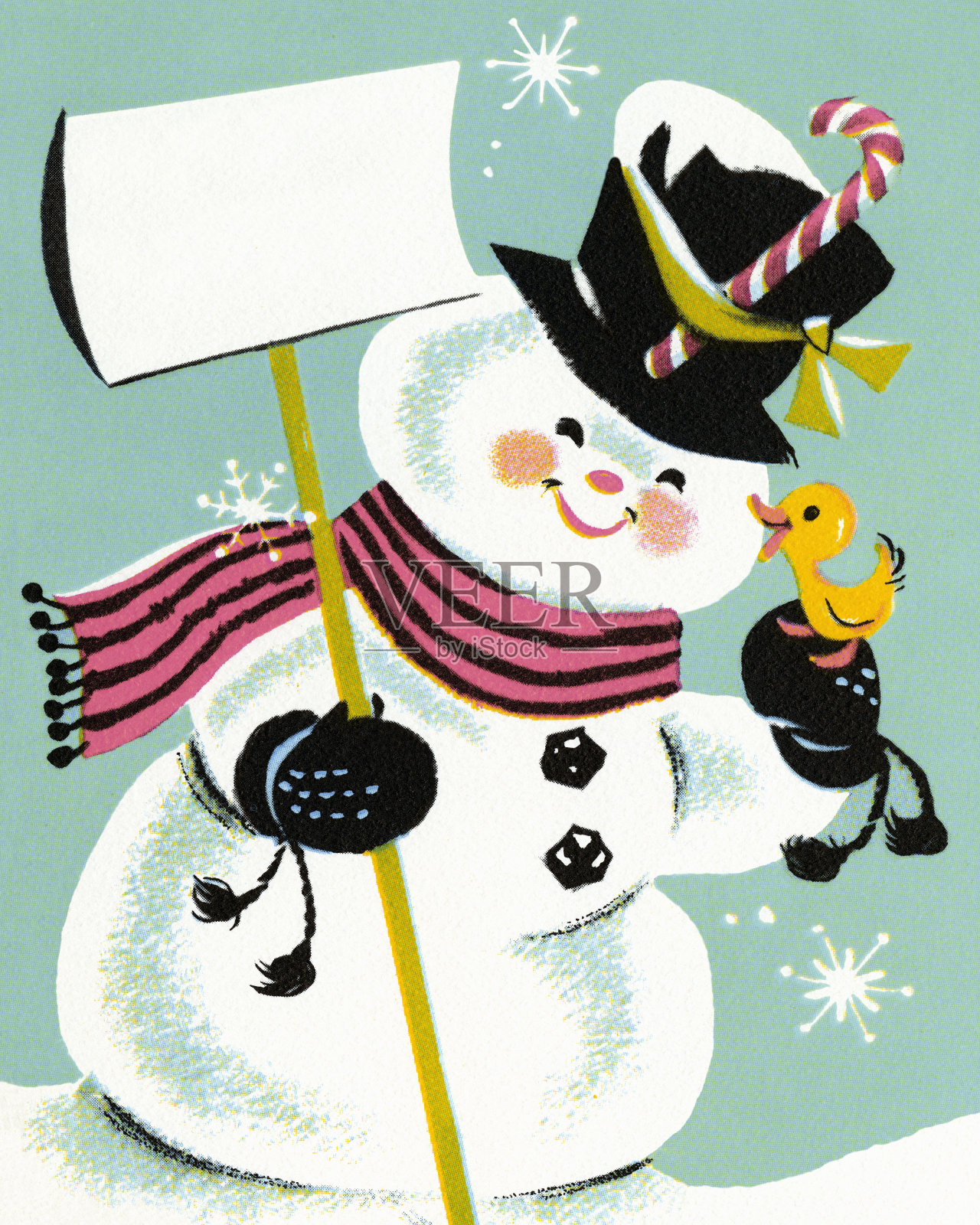 快乐的雪人插画图片素材