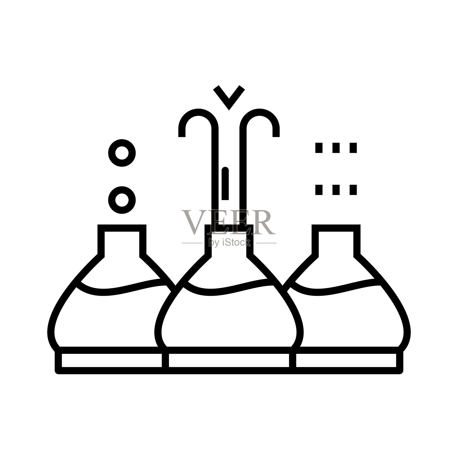 化学工业线图标，概念符号，轮廓矢量插图，线性符号图标素材