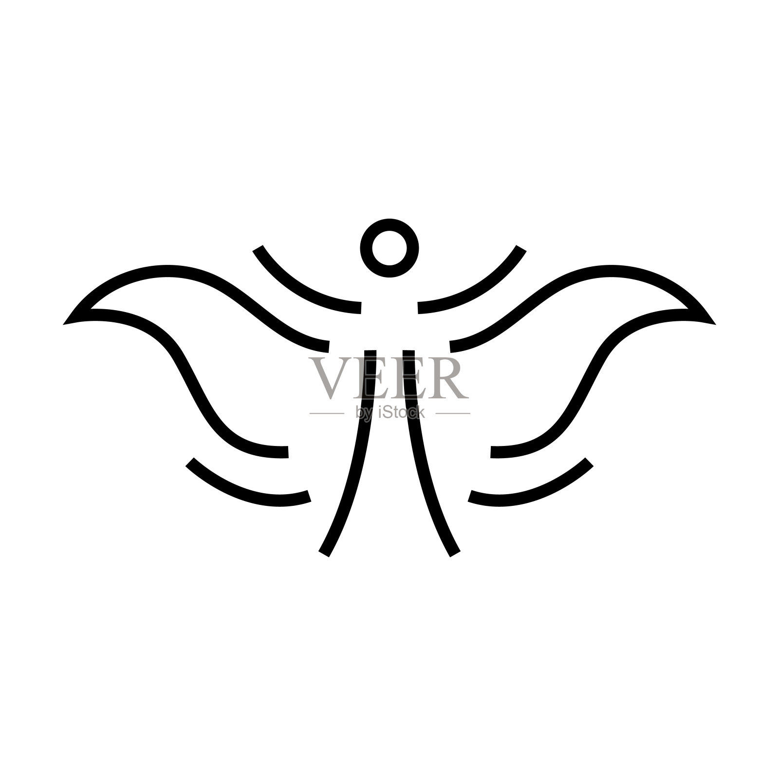 超人纹身线图标，概念符号，轮廓矢量插图，线性符号图标素材