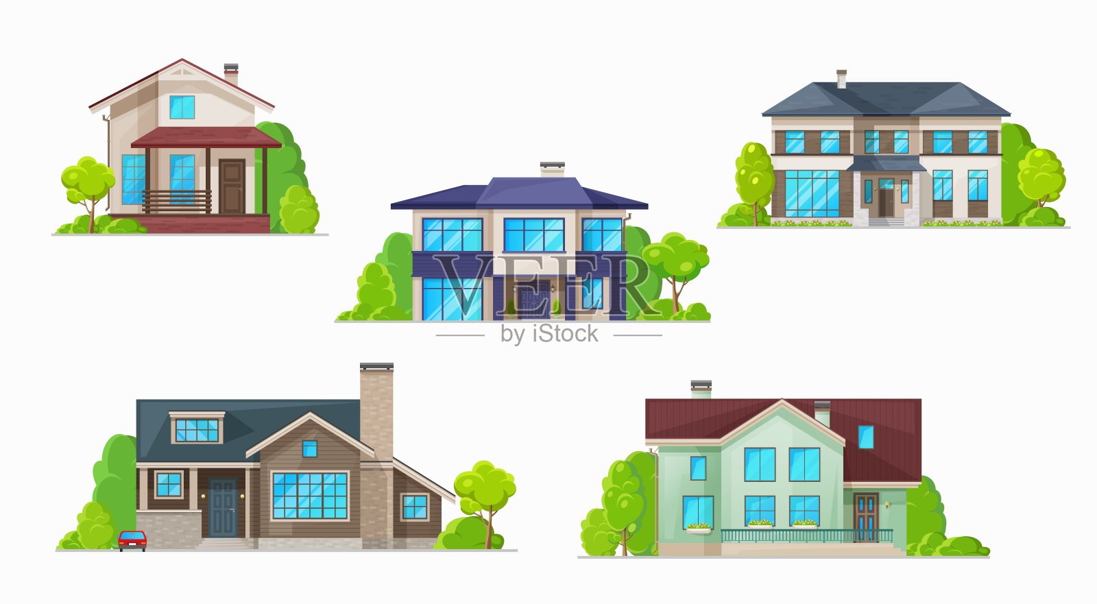 房子，家，村舍图标，房地产建筑设计元素图片