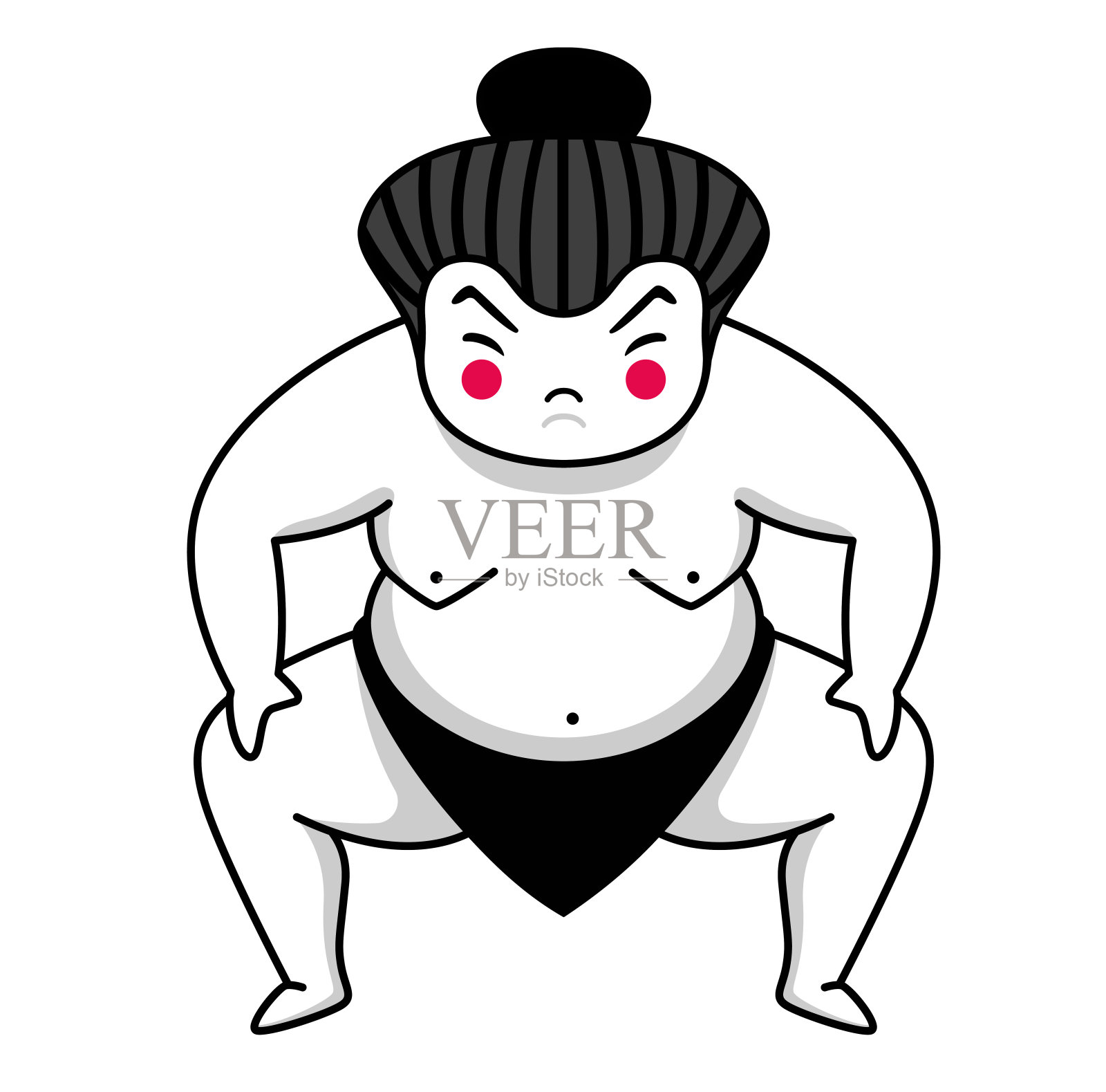 相扑选手。日本的卡通人物。设计元素图片