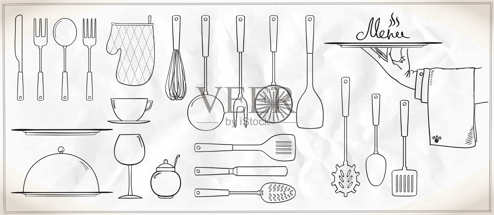 一套图形厨房用具设计元素图片