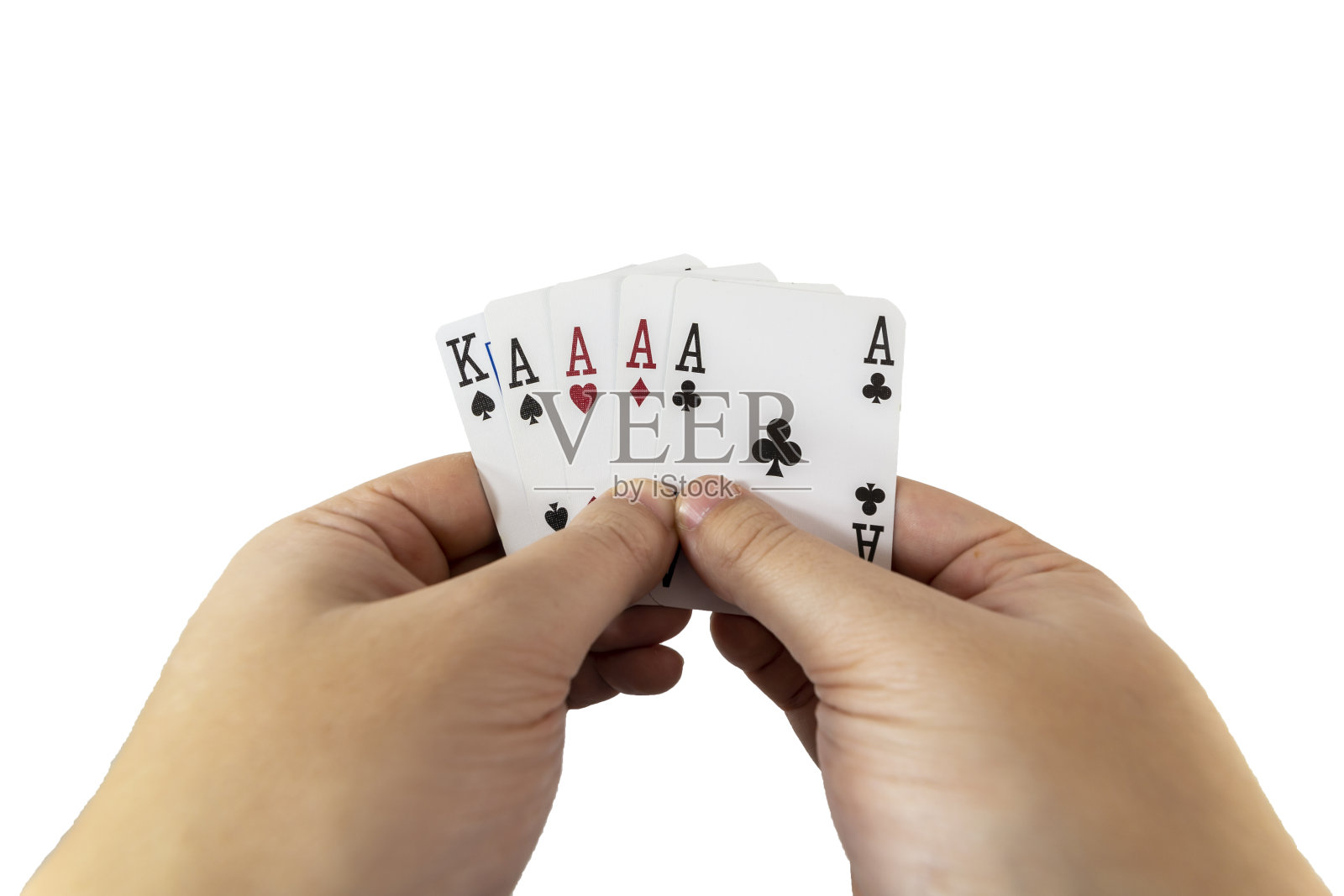 玩扑克概念孤立的白色背景照片摄影图片
