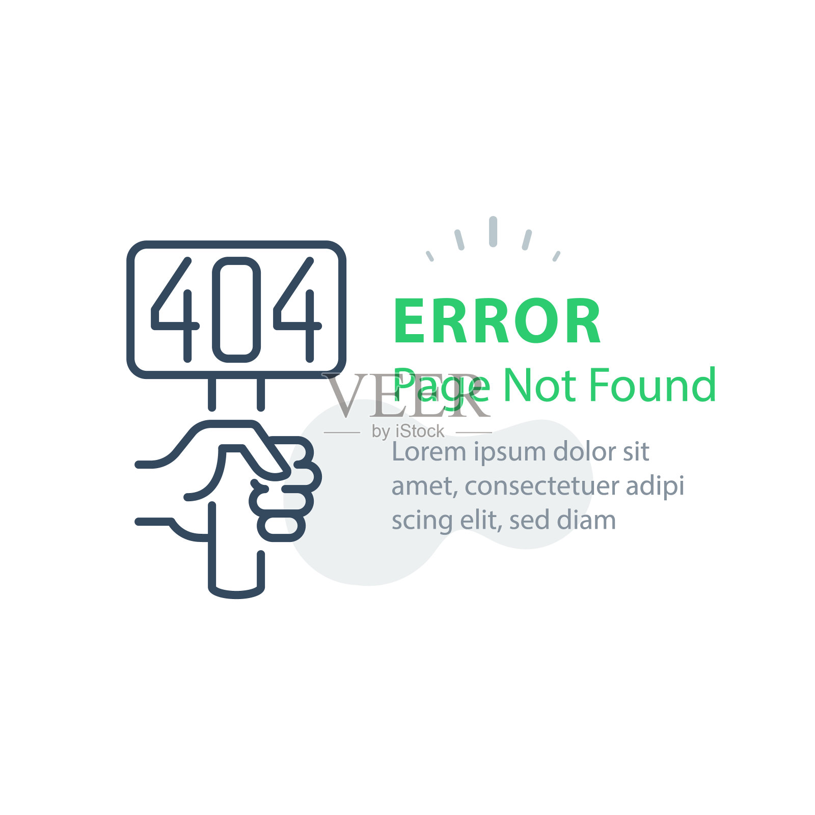 错误404页没有找到概念说明，网页横幅插画图片素材