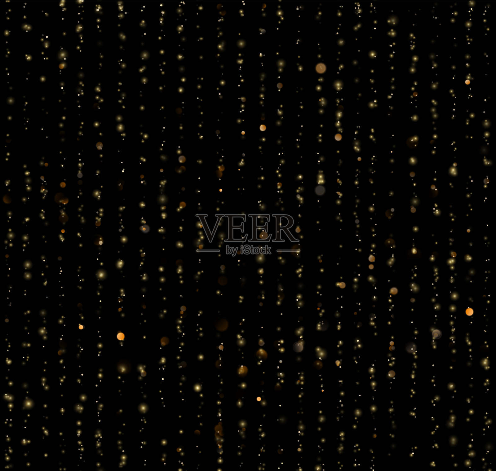 无缝独特的金色雨散在黑色上插画图片素材