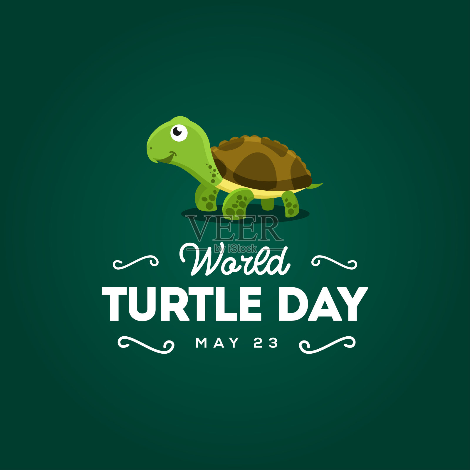 庆祝时刻的世界海龟日矢量设计插图插画图片素材