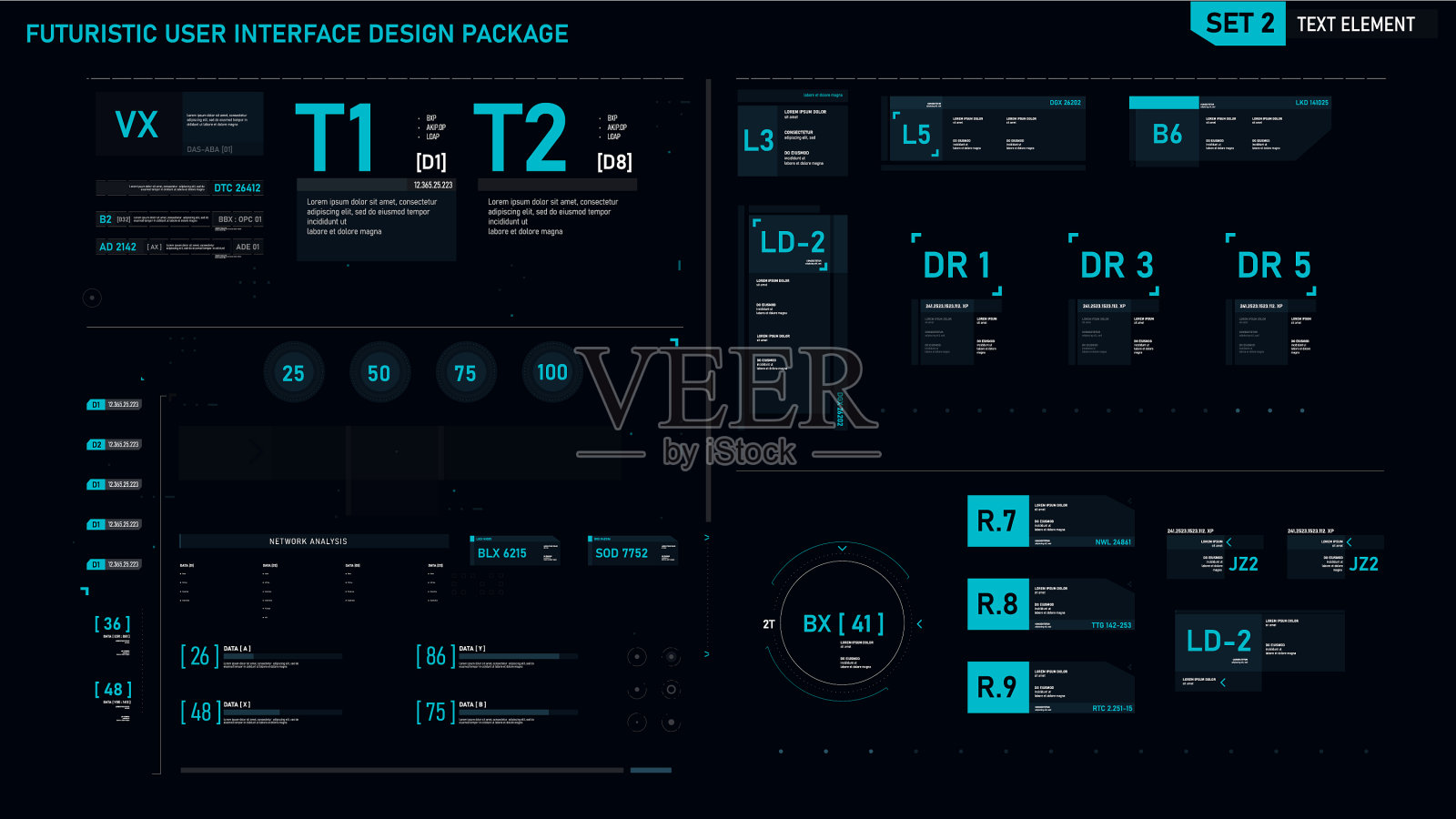未来派用户界面设计元素集02设计模板素材