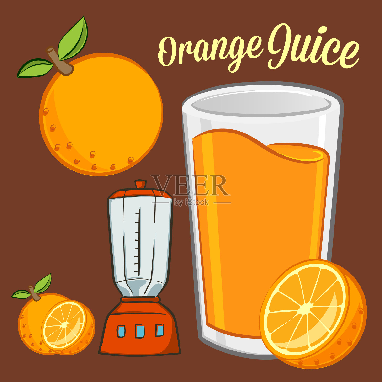 橙汁inggredients设计元素图片