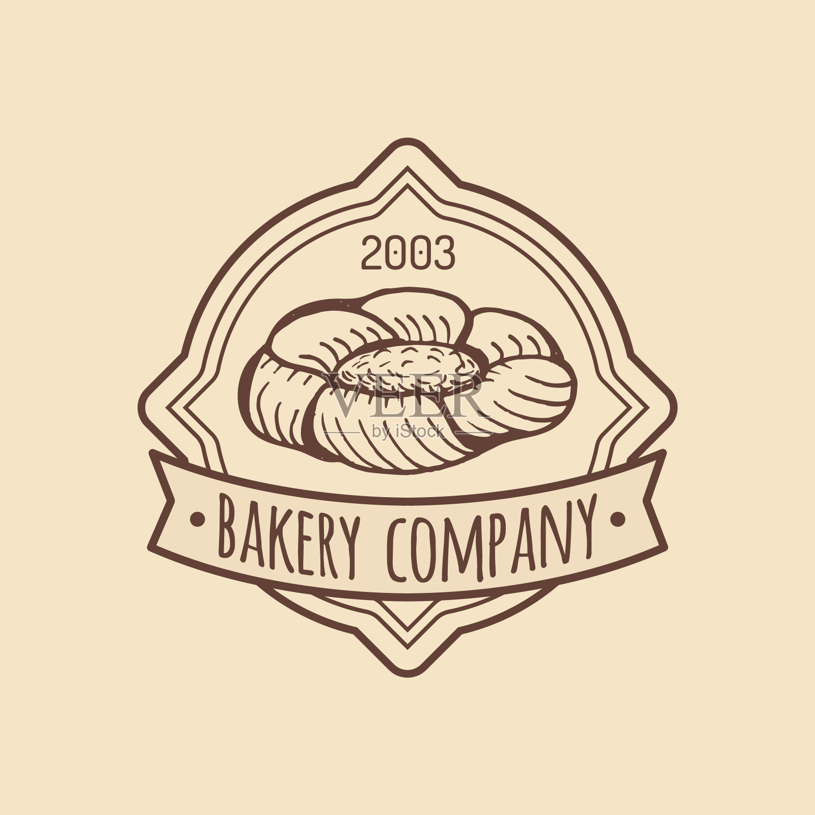 复古的面包店标识排版海报插画图片素材
