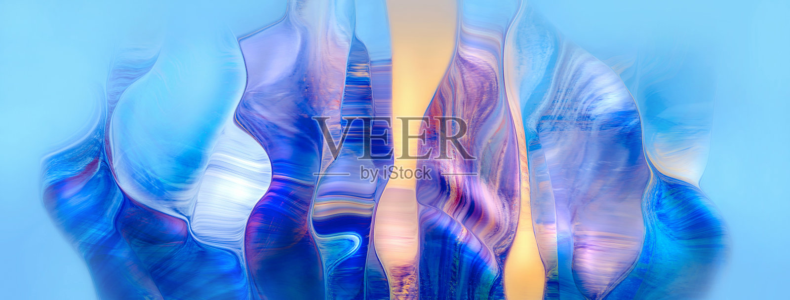 抽象的蓝色和紫色动态背景。未来的漩涡形状。插画图片素材