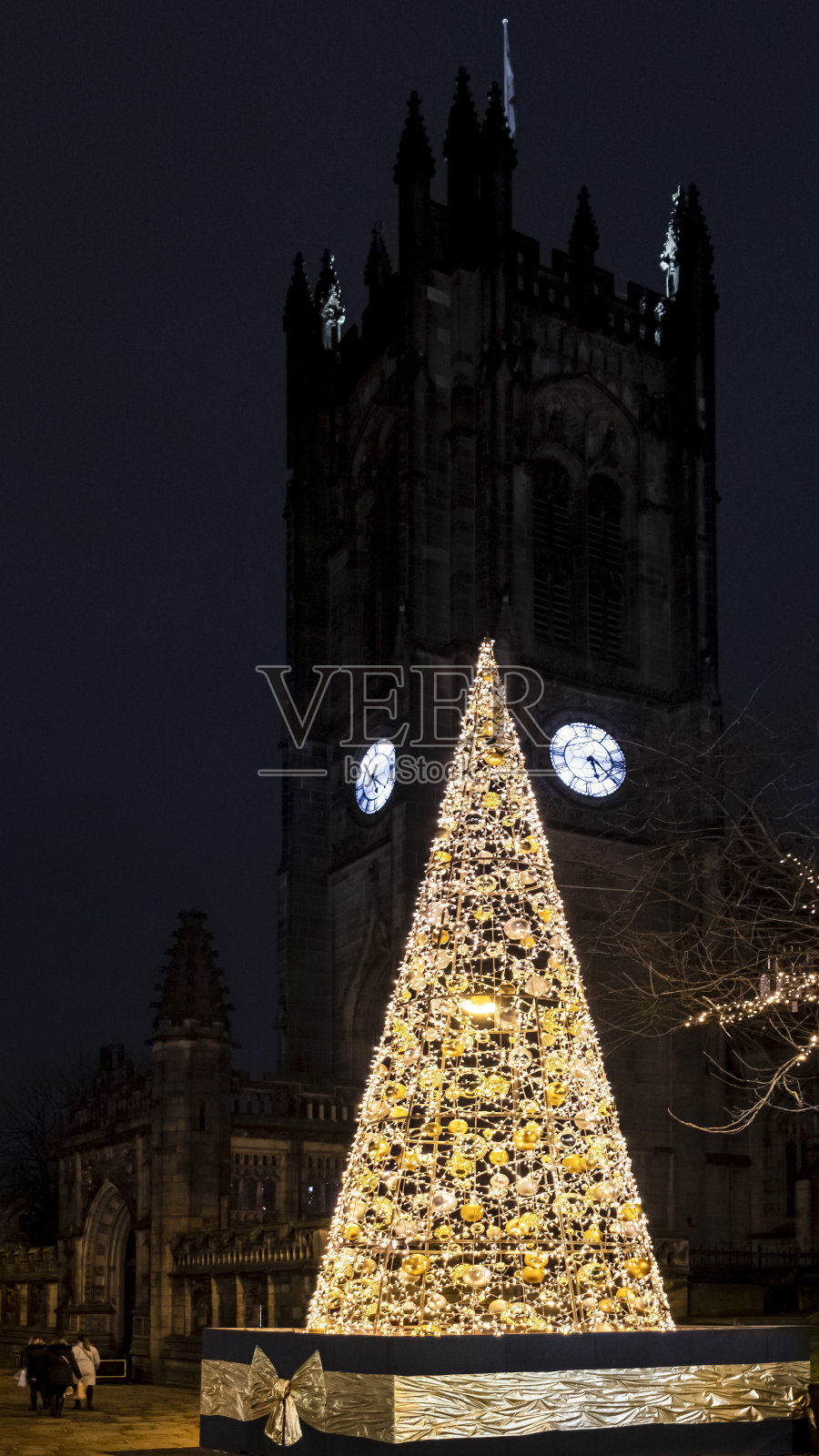 圣诞节的曼彻斯特大教堂(英格兰，英国)照片摄影图片
