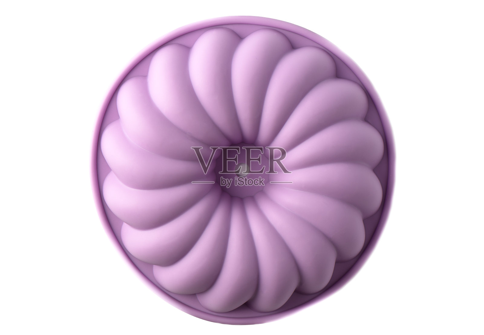 紫色硅胶烤盘孤立在白色背景上。照片摄影图片