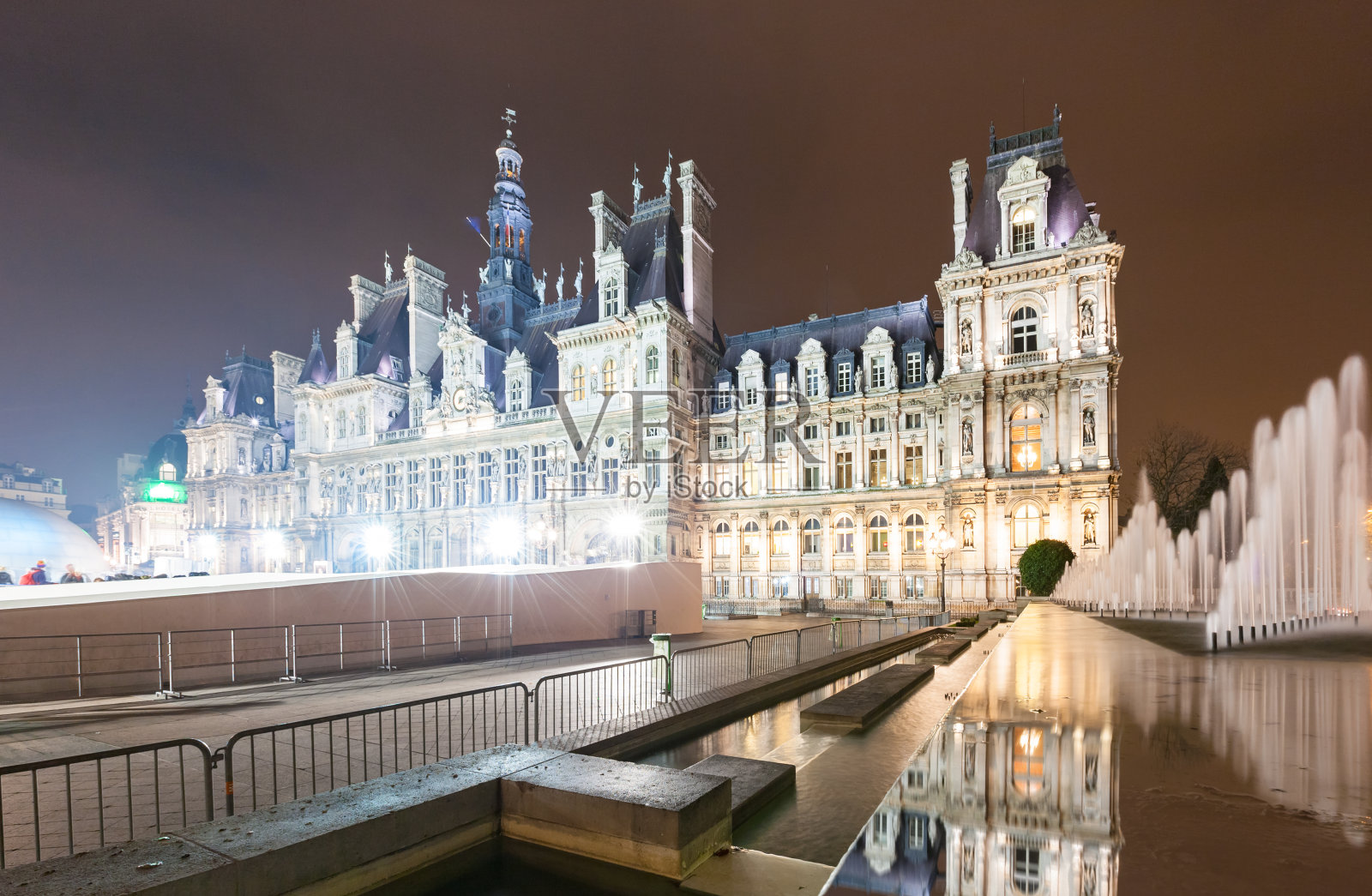 Hotel de Ville市政厅，法国巴黎照片摄影图片