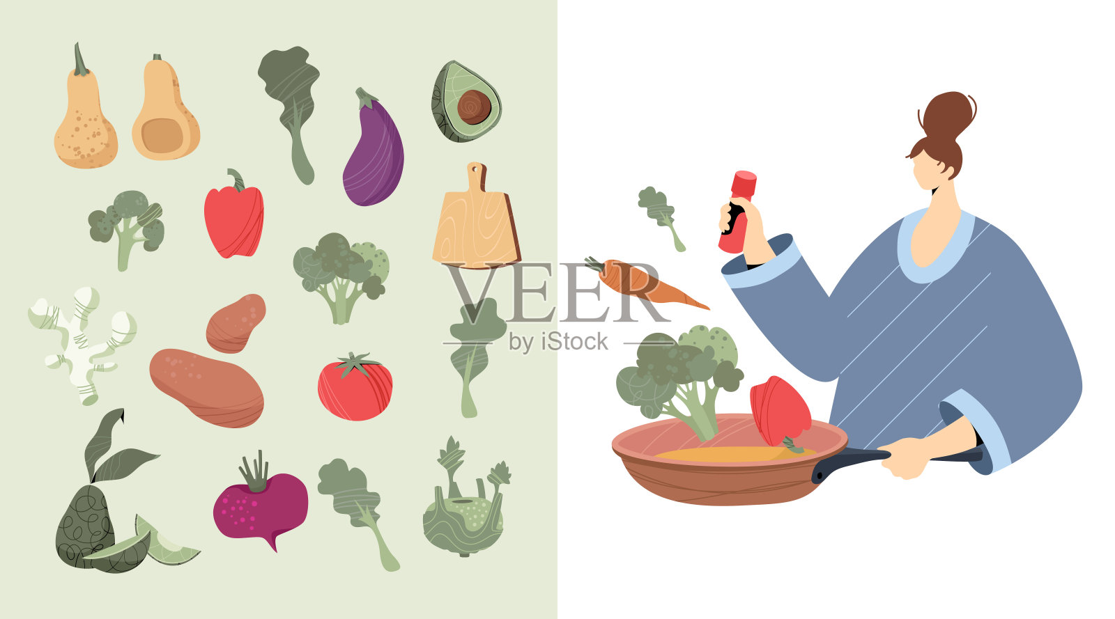 蔬菜设置现代插图插画图片素材