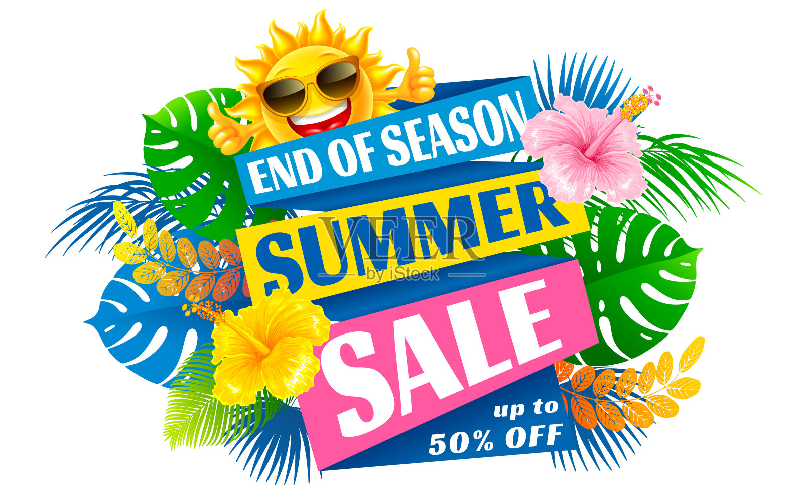 夏季销售季末广告横幅设计矢量设计元素图片