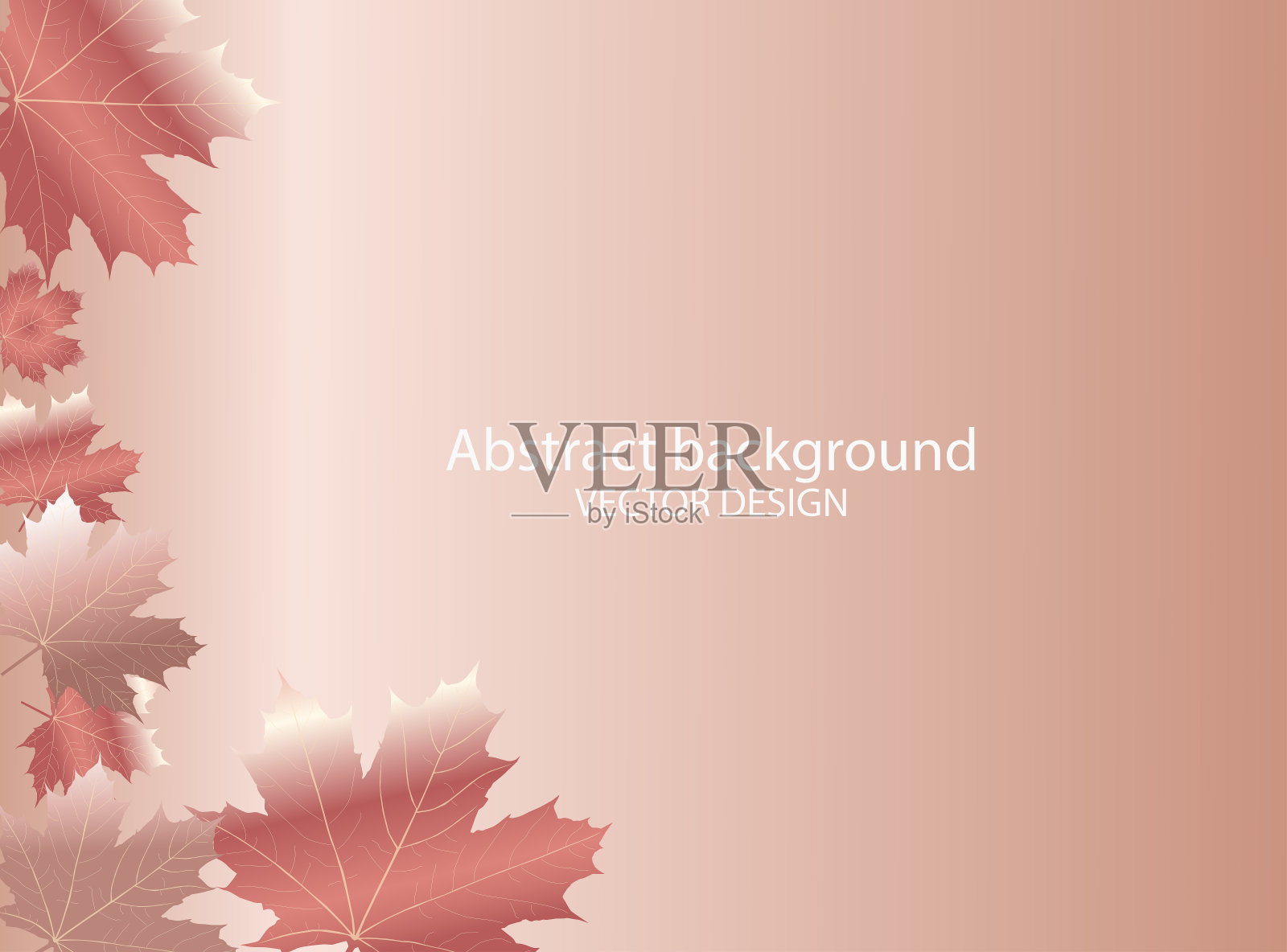 秋天玫瑰金色的叶子，创意向量背景插画图片素材