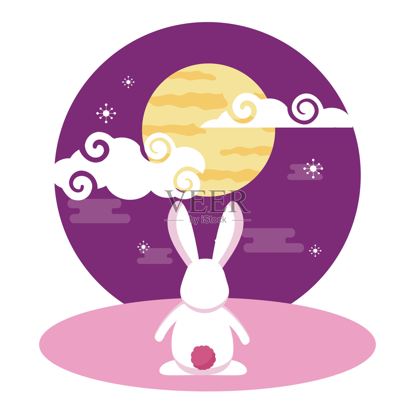 中秋兔子矢量设计插画图片素材