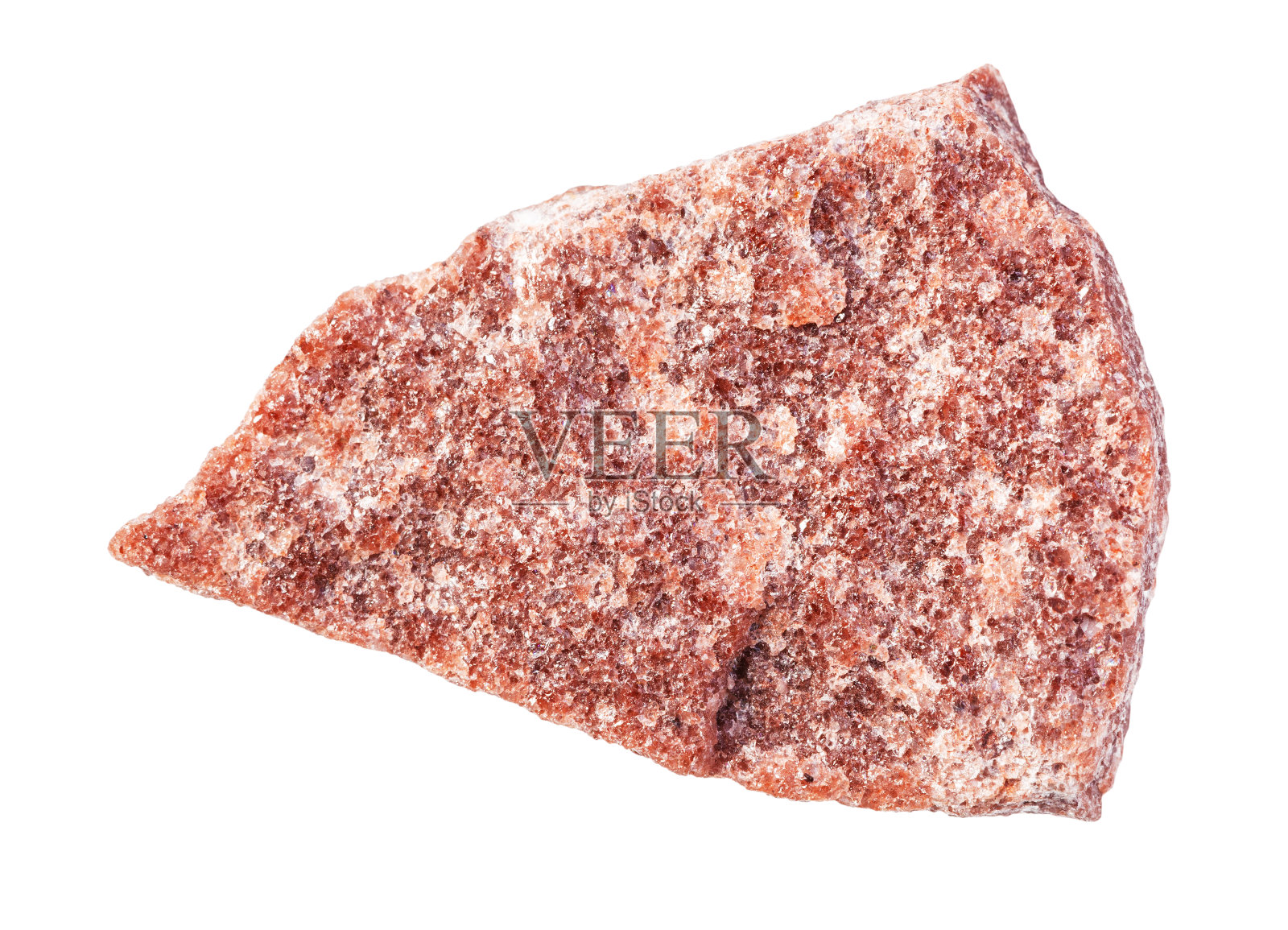 未抛光的红色石英岩孤立在白色上照片摄影图片