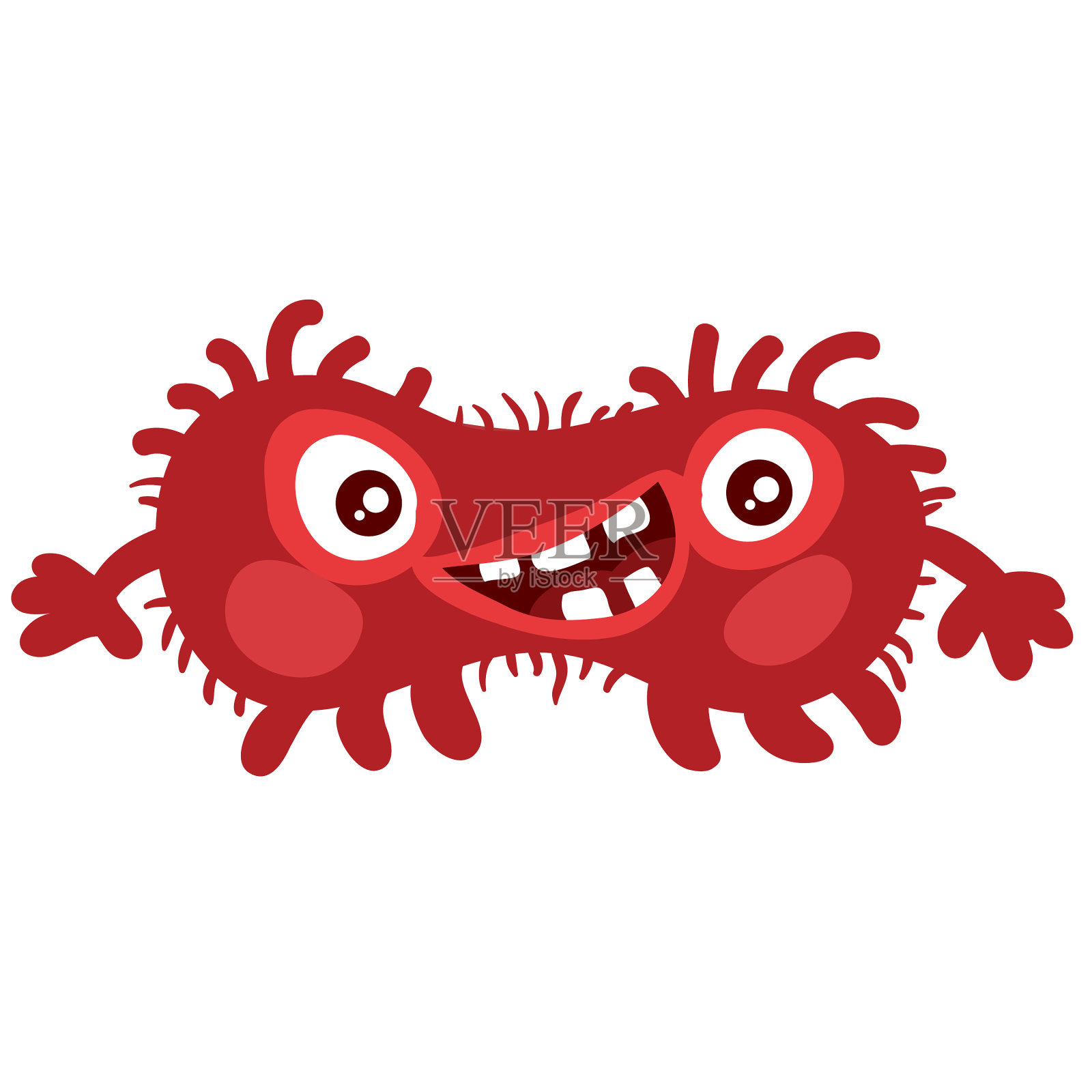 病毒微生物病原体细菌图标红色设计元素图片
