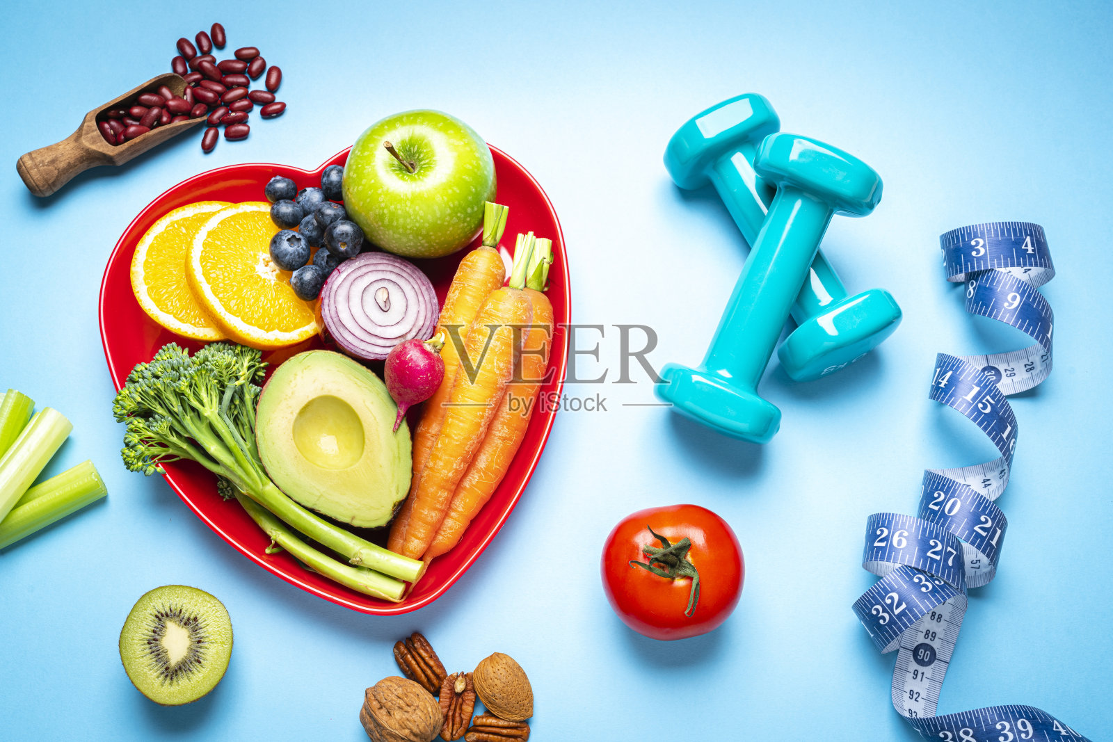 健康饮食，锻炼，控制体重和血压照片摄影图片