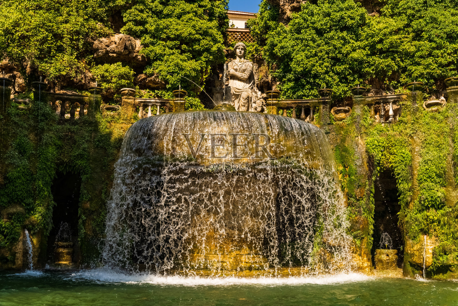 Villa d'Este喷泉意大利拉齐奥文艺复兴时期地标照片摄影图片