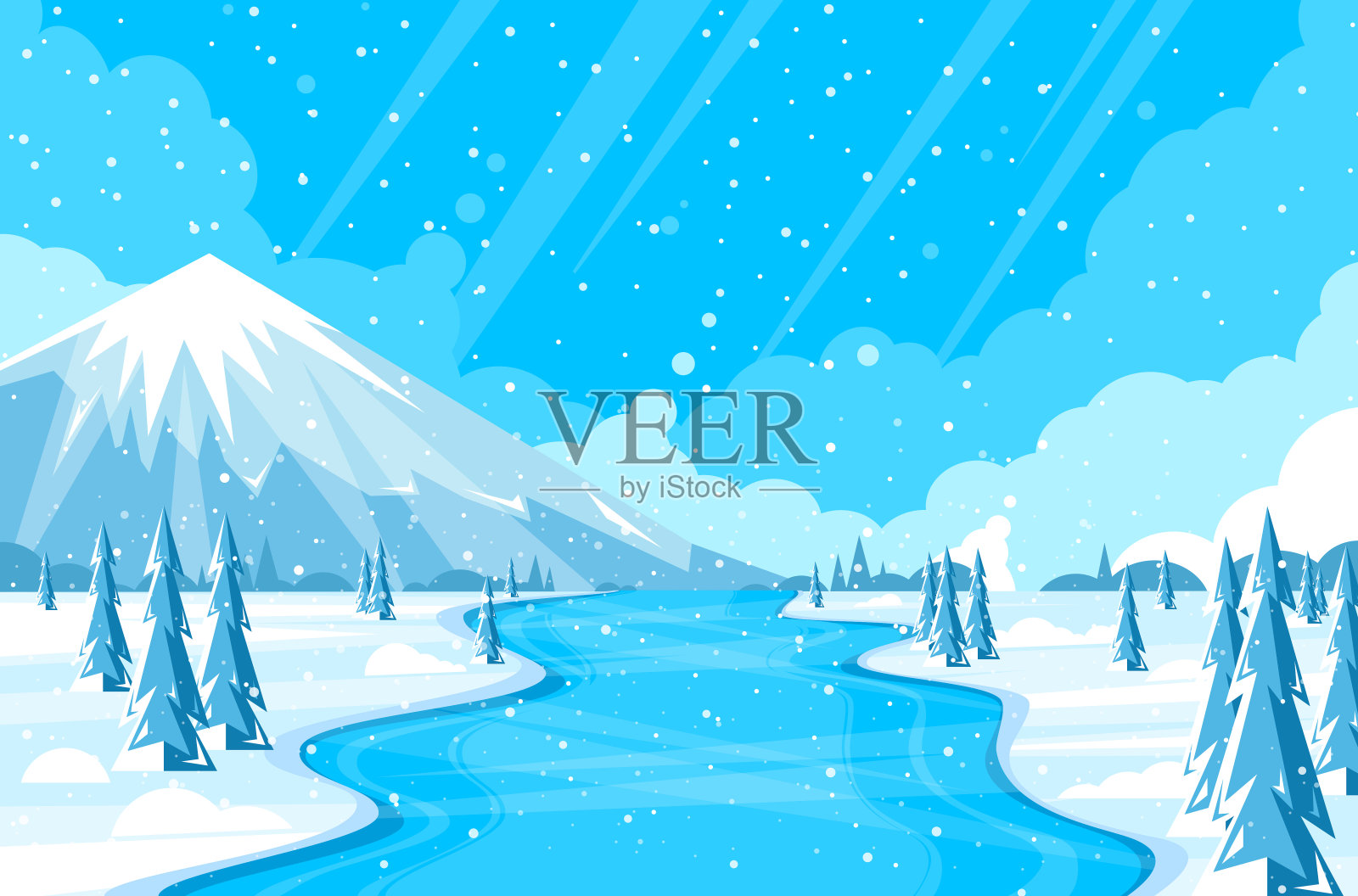 冬季景观4插画图片素材