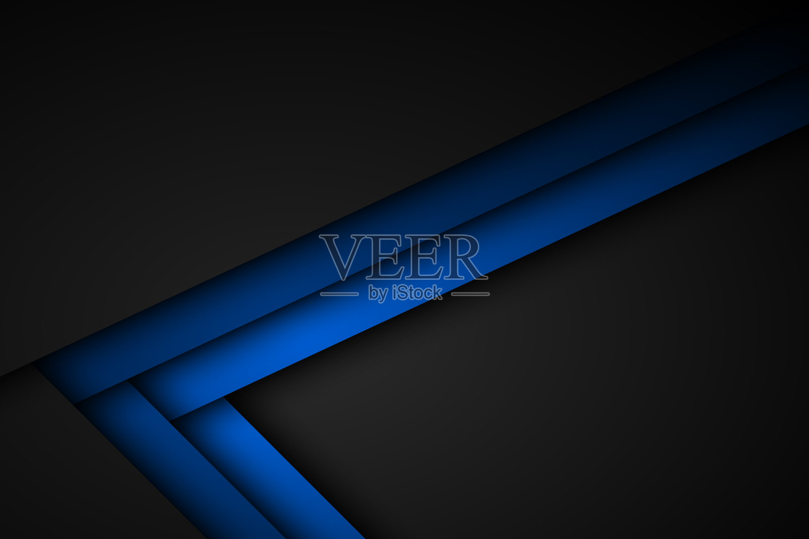 抽象蓝线矢量背景。三角形重叠层的黑色背景和自由的空间为您的设计插画图片素材