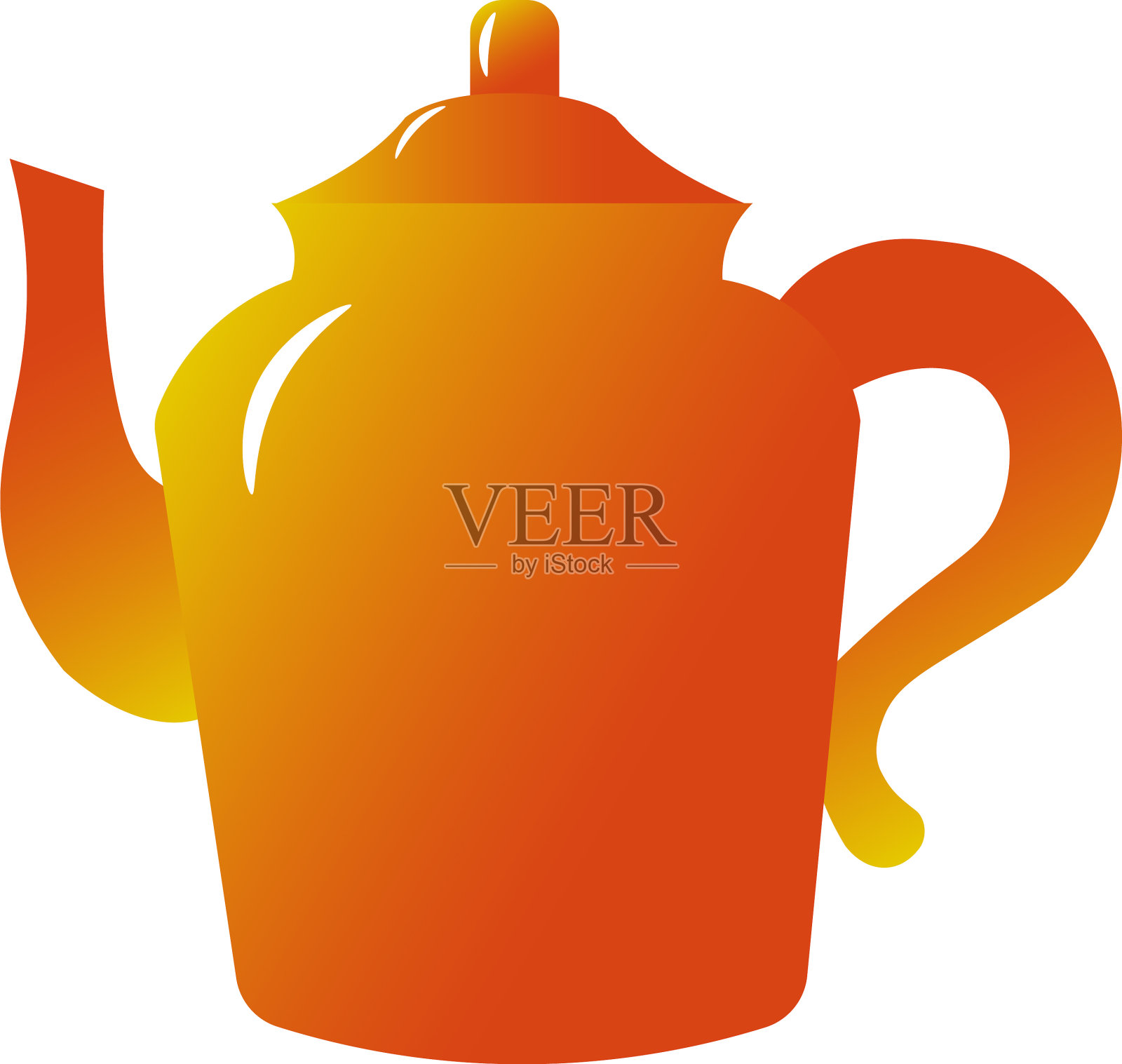 橙色的茶壶是厨房用的设计元素图片