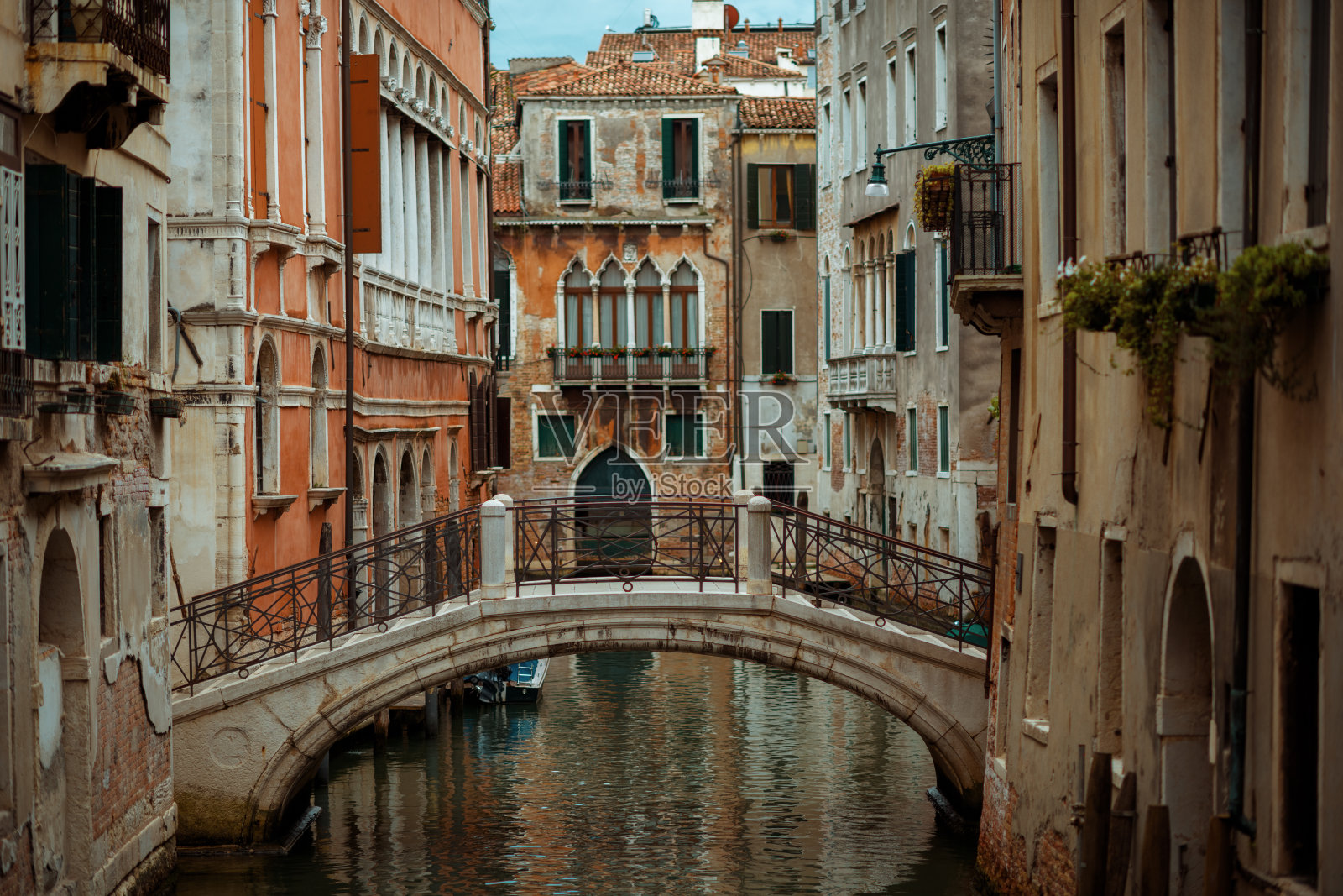 意大利威尼斯的街道景观照片摄影图片