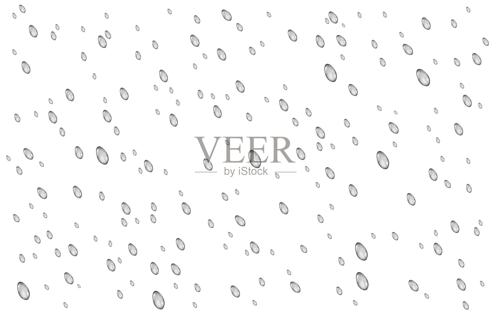 雨滴孤立在透明的背景。插画图片素材