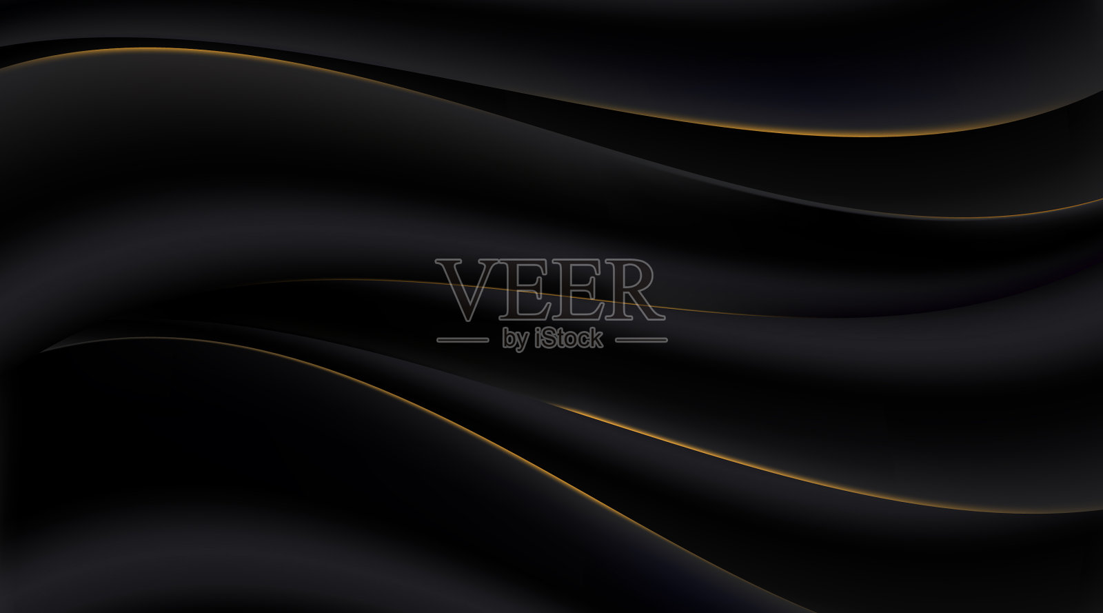 黑色梯度抽象黄金曲线线插画图片素材