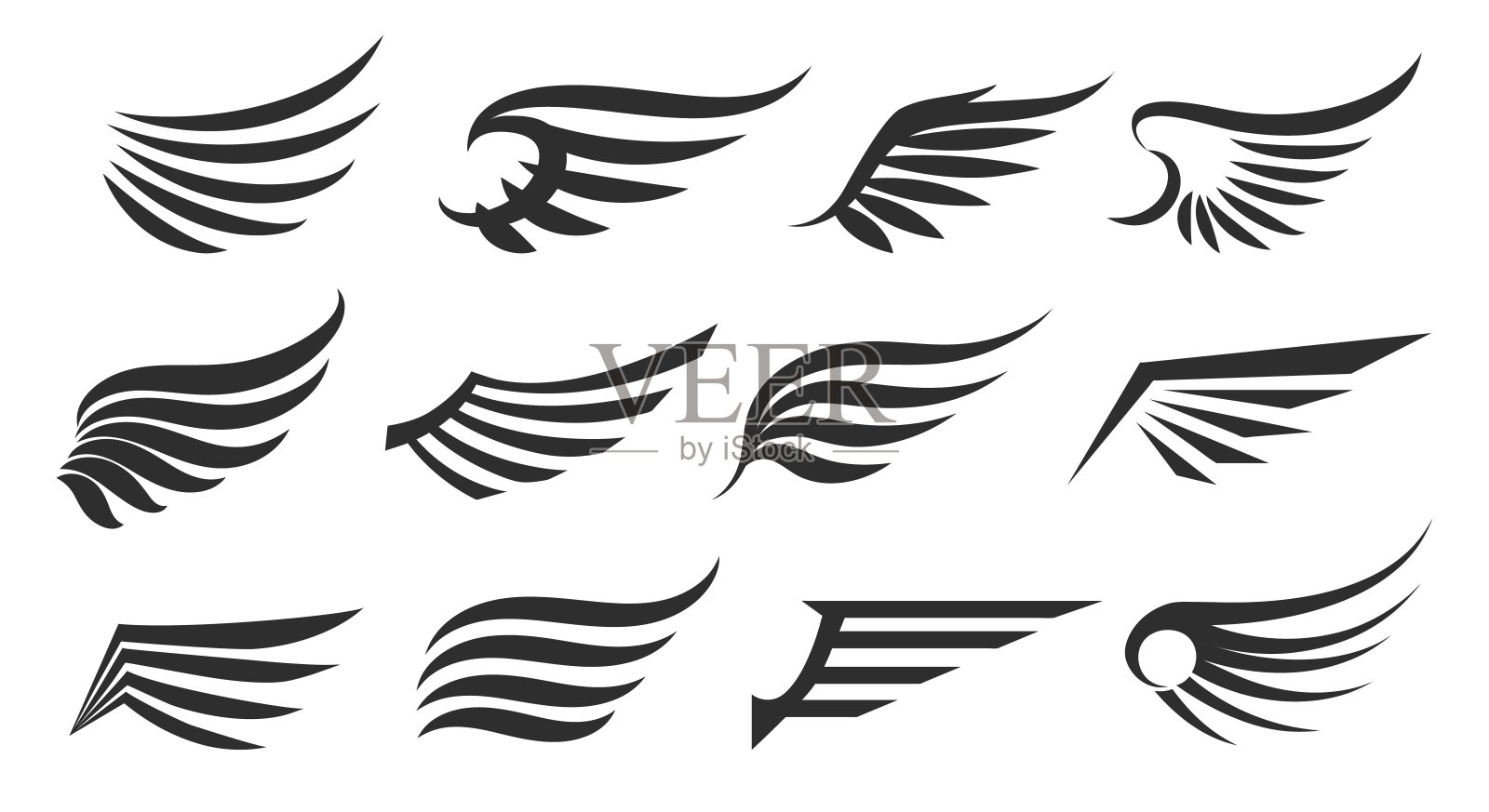 复古的翅膀象征设计元素图片