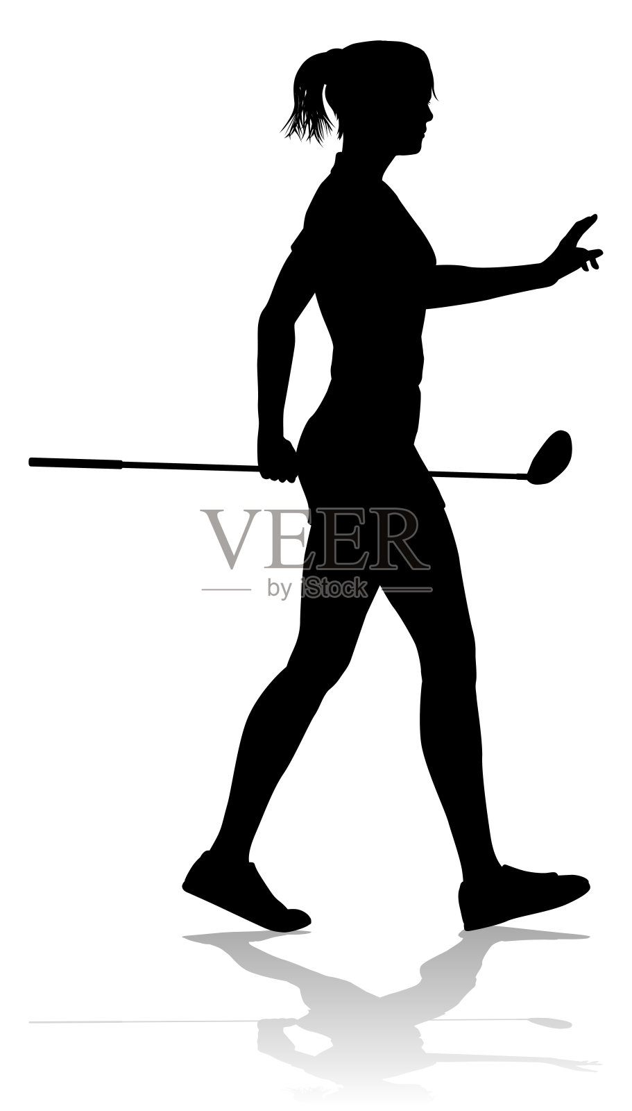 高尔夫球手高尔夫运动人剪影设计元素图片