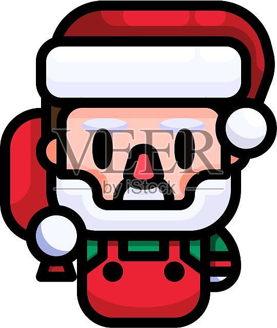 圣诞节圣诞老人可爱卡通扁平元素设计元素图片